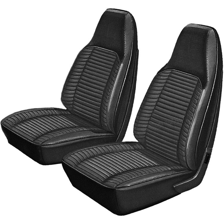 AA71CRXC010811 71 CHARGER/SUPERBEE/SAT/GTX/ RUNNER BUCKETS- B&W CLOTH/BLK