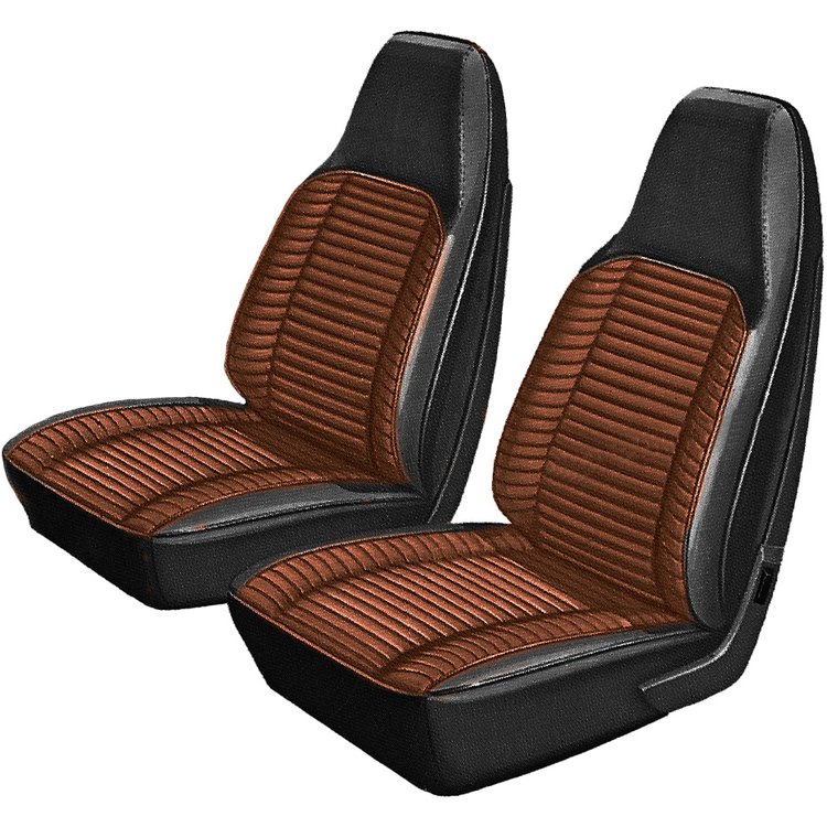 AA71CRXC010825 71 CHARGER/SUPERBEE BUCKETS - BLACK/ORANGE S&P CLOTH/BLACK