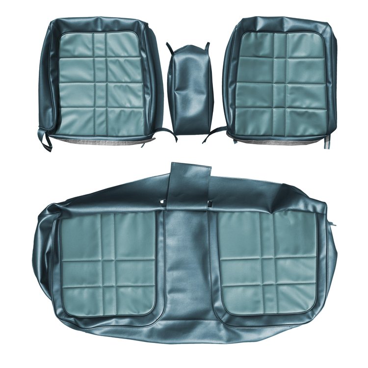 AA71CV00030351 71 DUSTER SPLIT BENCH W/CENTER ARMREST- LIGHT BLUE/DARK BLUE