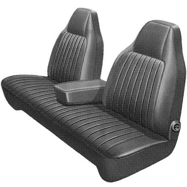 AA74CLVDC30943 74 DART/SCAMP SPLIT BENCH - BLACK CLOTH/BLACK