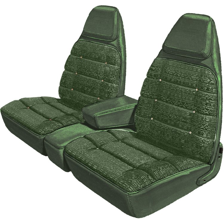AA74CRXCV30929 74 SATELLITE/CHARGER SPLIT BENCH - GRN CLOTH/JADE GRN