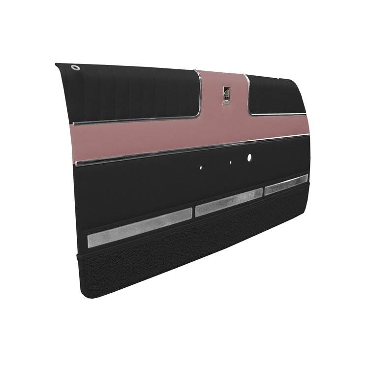 DO63CF00010117-PA 63 SPORT FURY PRE-ASSEMBLED DOOR PANELS - BLACK W/ COPPER