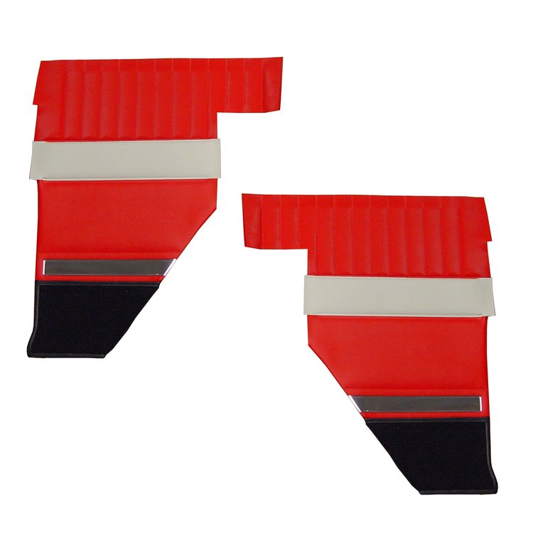 DO63CF00050513 63 SPORT FURY CONV REAR PANELS W/O ARMREST- RED W/ DARK WHITE
