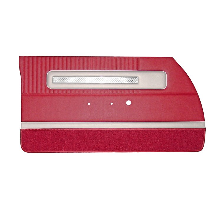 DO64CP00010511 64 POLARA 500 DOOR PANELS- CRIMSON RED W/PRL WHITE ACCENT