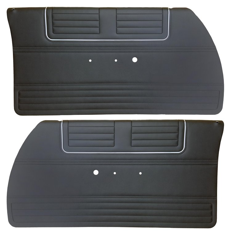 DO65CR20012100-PA 65 BELVEDERE II PRE-ASSEMBLED FRONT DOOR PANELS - BLACK