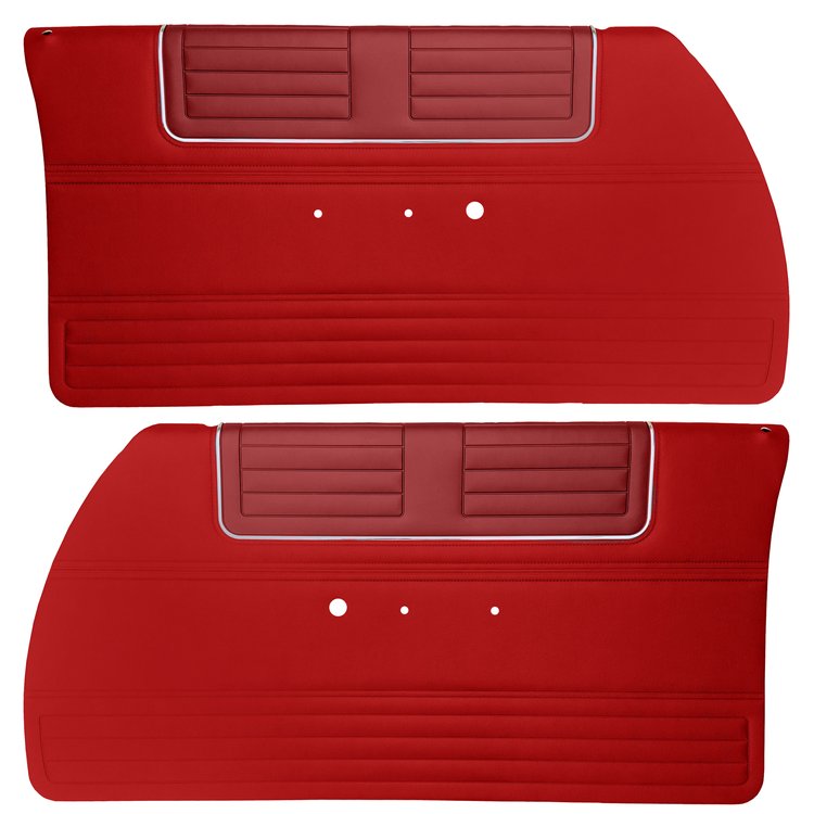 DO65CR20012535-PA 65 BELVEDERE II PRE-ASSEMBLED FRONT DOOR PANELS - MD RED/RED