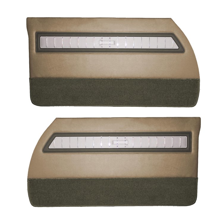 DO65CW00010409 65 CORONET 500 DOOR PANELS-MET TURQ/DK GRN ACC/SILVER INSERT