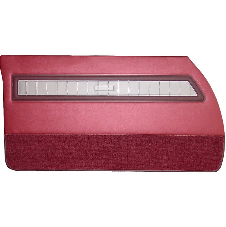 DO65CW00010534 65 CORONET 500 DOOR PANELS-MET RED/DK MAR ACC/SILVER INSERT
