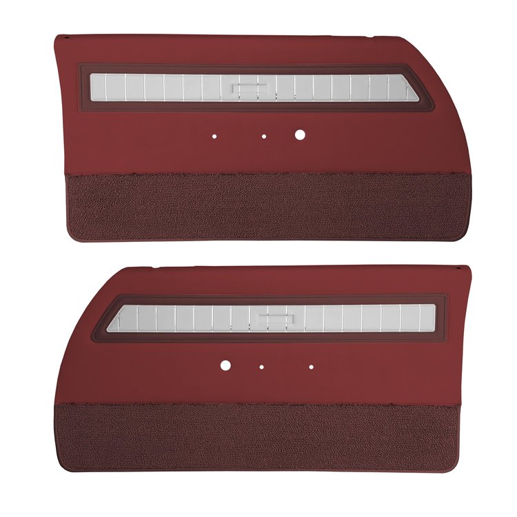 DO65CW00010534-PA 65 CORONET 500 PRE-ASSEMBLED DOOR PANELS - MT RED W/ SILVER