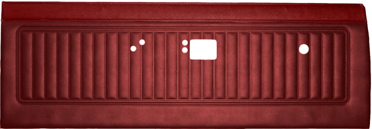DO67CVS0020520 67 VALIANT SIGNET DOOR PANELS- MET RED W/ MET RED ACCENT