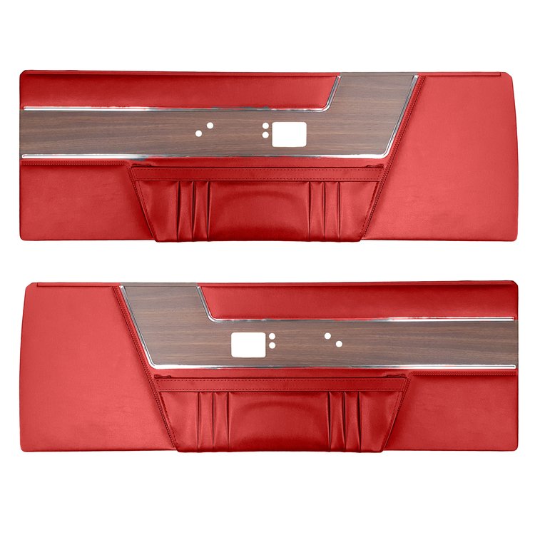 DO69CBD0010528 69 BARRACUDA DELUXE DOOR PANELS - RED