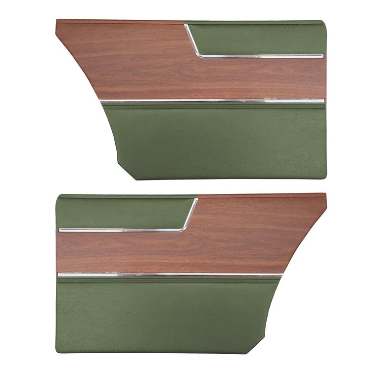 DO69CBD0N40434 69 BARRACUDA DELUXE HARDTOP REAR PANELS - DARK MET. GREEN