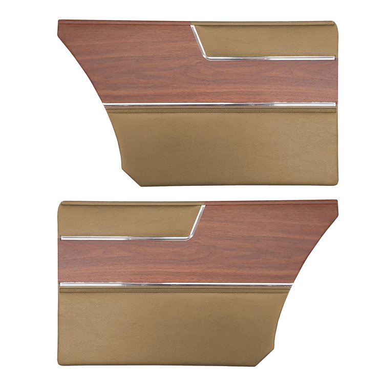 DO69CBD0N40650 69 BARRACUDA DELUXE HARDTOP REAR PANELS - SADDLE