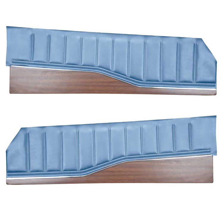 DO72CX00012340 72 CHARGER/CHARGER SE UPPER DOOR PANELS - BRT BLUE W/ WOOD