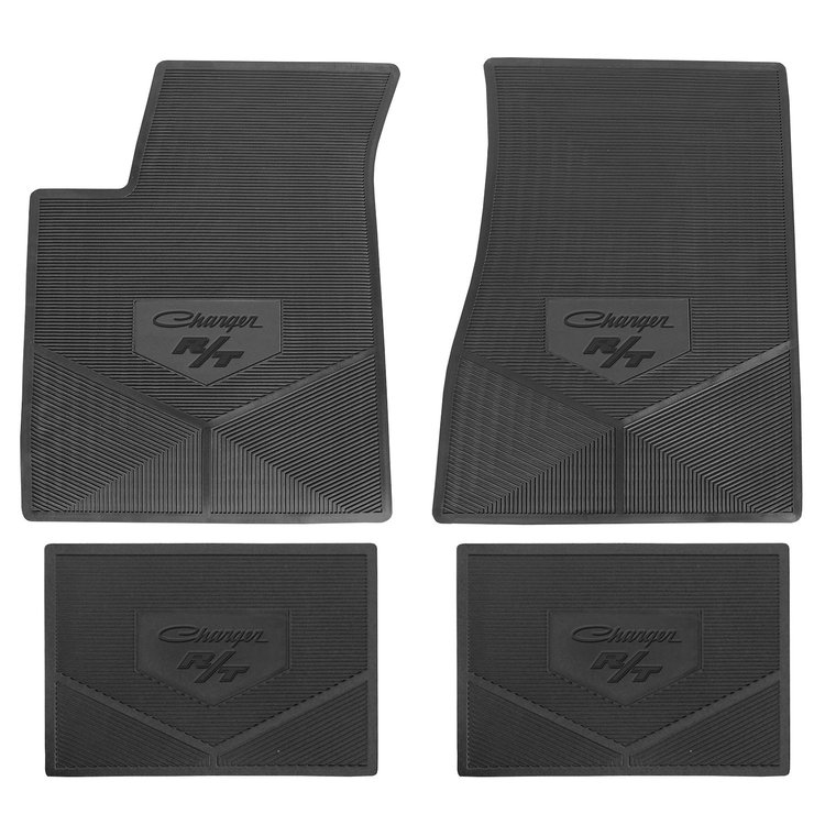 FMCX0004002001 71 CHARGER R/T VINYL FLOORMATS 4-SPEED - BLACK