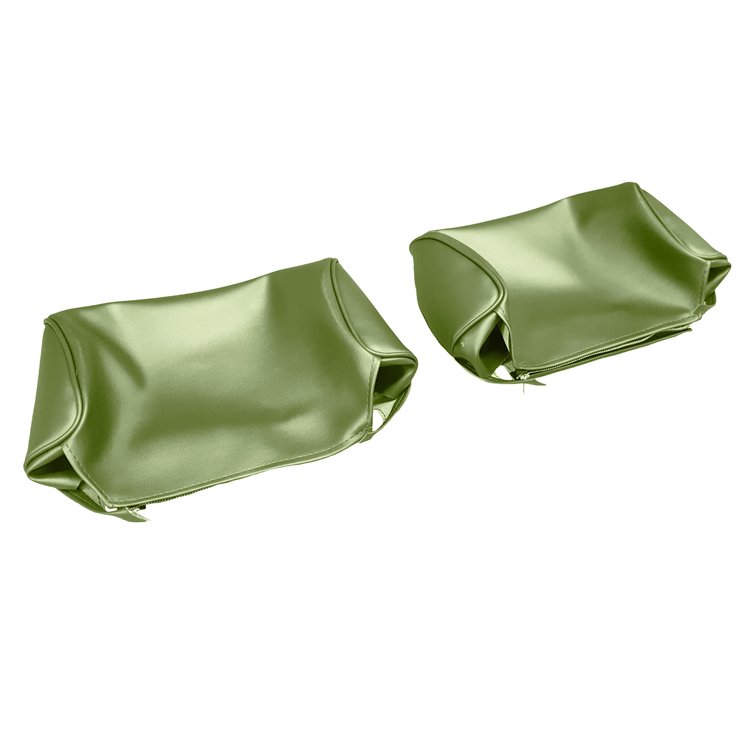 HC68CLMRW14432 68 CHRYSLER A B & C-BODY HEAD REST COVERS - LIGHT MET GREEN