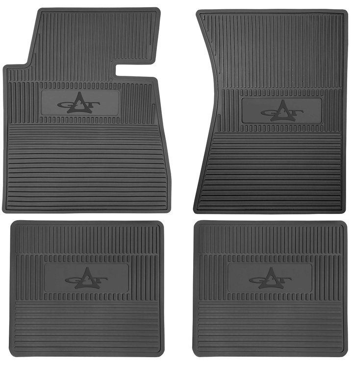 "Mopar Symbol GT" Logo Flex Tread Floor Mats for 1963-1964 Dodge Dart GT - Automatic - Set of 4