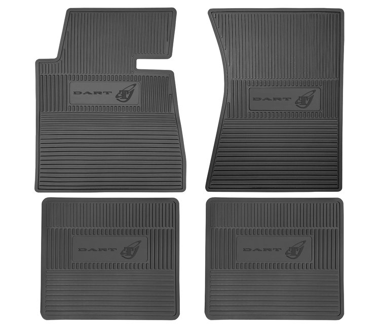 "Dart GT" Logo Flex Tread Floor Mats for 1965-1966 Dodge Dart GT - Automatic - Set of 4
