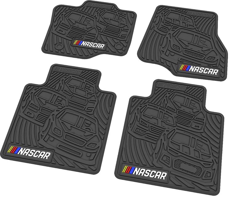 "NASCAR" Flex Tread Next Generation Floor Mats 2015-2018 Ford F-150 Truck, Super/Crew Cab - Black - Set of 4