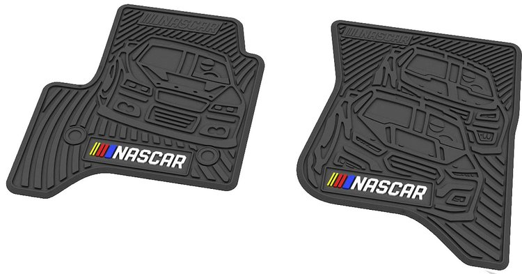"NASCAR" Flex Tread Next Generation Floor Mats 2015-2018 Chevy Silverado/GMC Sierra, Regular Cab - Black - Set of 2