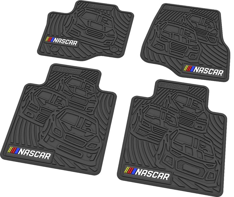 "NASCAR" Flex Tread Next Generation Floor Mats 2017-2018 Ford F-250 Truck, Super/Crew Cab - Black - Set of 4