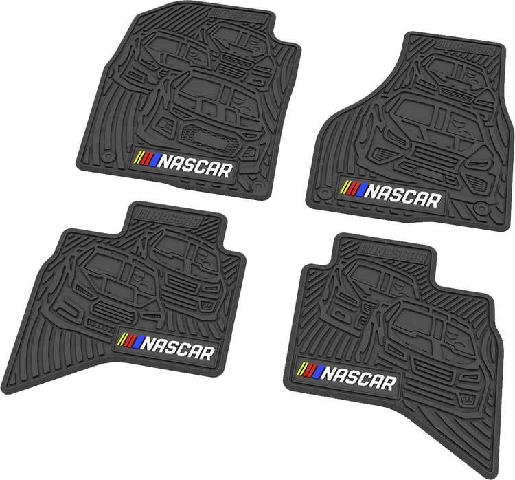 "NASCAR" Flex Tread Next Generation Floor Mats 2013-2017 Dodge Ram 1500 Truck, Quad Cab - Black - Set of 4