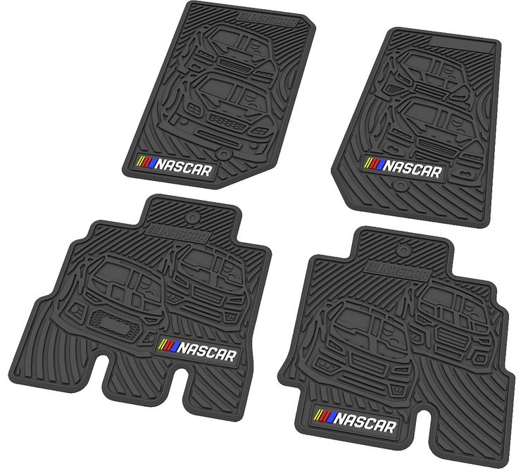 "NASCAR" Flex Tread Next Generation Floor Mats 2007-2013 Jeep Wrangler 4-Door - Black - Set of 4
