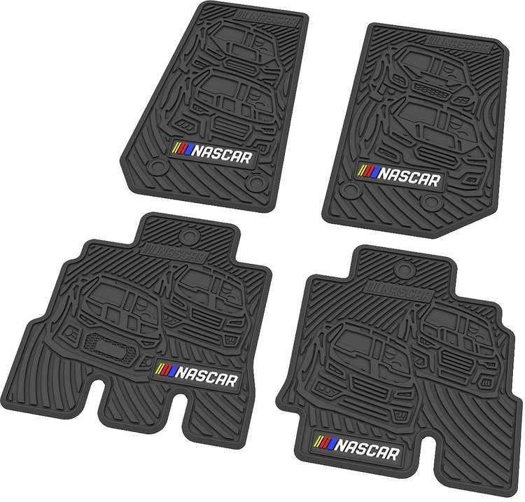 "NASCAR" Flex Tread Next Generation Floor Mats 2014-2018 Jeep Wrangler 4-Door - Black - Set of 4