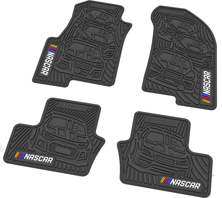 "NASCAR" Flex Tread Next Generation Floor Mats 2007-2017 Jeep Compass, Patriot - Black - Set of 4