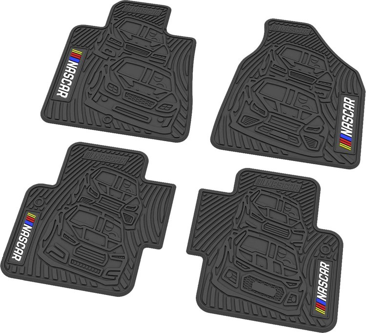 "NASCAR" Flex Tread Next Generation Floor Mats 2009-2017 Chevy Traverse / 2007-2016 GMC Acadia - Black - Set of 4