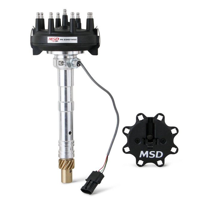 Crank Trigger Distributor w/Adjustable Cam Sync Pick-Up Small Block Chevy/Big Block Chevy with Tall Deck - Black Cap