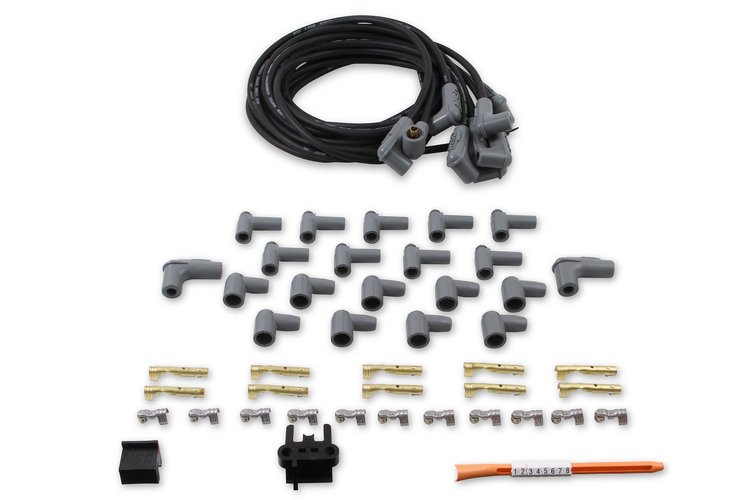 Black 2-in-1 Universal 8.5mm Spark Plug Wire Set 8-cylinder