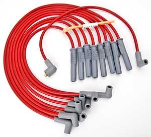 Red Super Conductor 8.5mm Wires 1976-79 Ford 351W & 460 with HEI