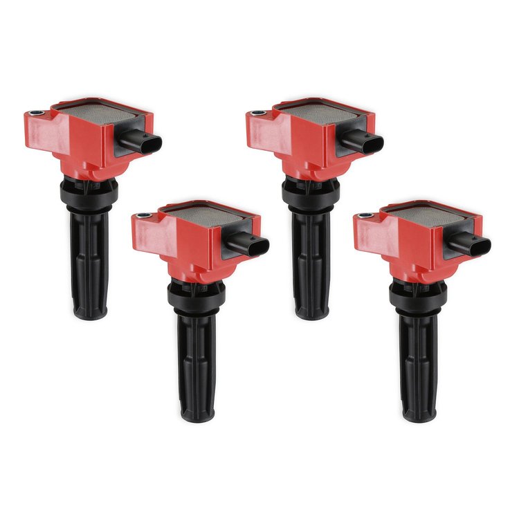 825964 Direct Replacement Ignition Coil Set Fits Gen 6 Ford Bronco w/2.0 Ecoboost Engine (Red)