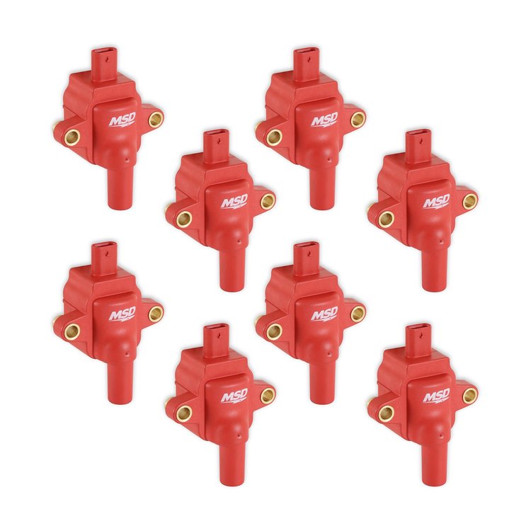 82838 Direct Replacement Ignition Coil Set for Select Ford F-250, F-350 Trucks w/7.3L Godzilla Engine (Red)