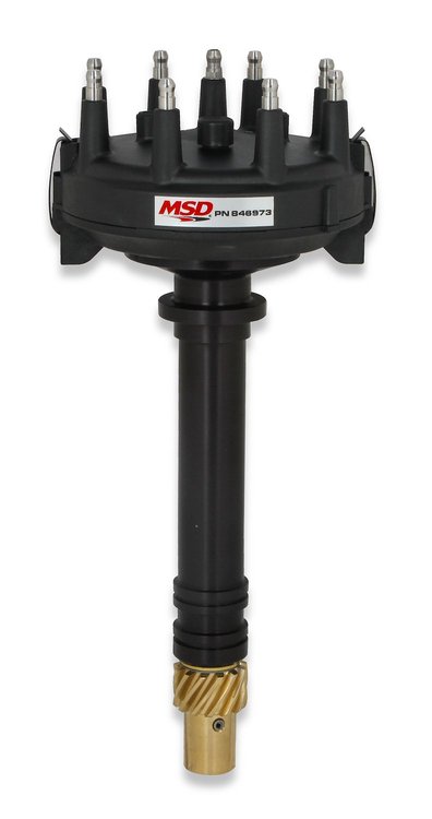 846973 Low Profile Crank Trigger Distributor Chevy Small Block & Big Block V8, Black Cap