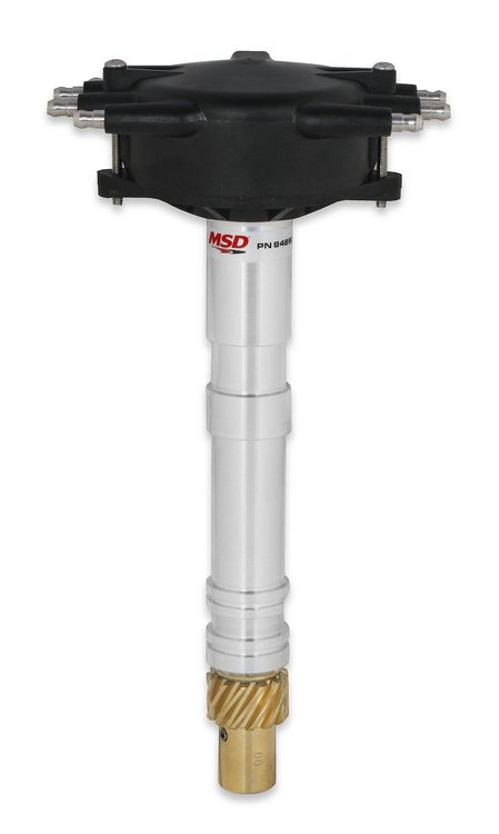 Crank Trigger Distributor Chevy V8 Low Profile w/Black Crab Cap