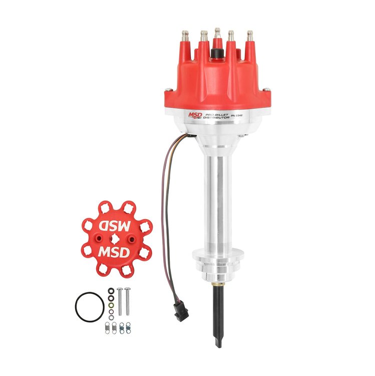 8546 Pro-Billet Small Cap Distributor Chrysler 426-440 Red