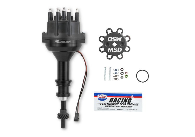 Pro-Billet Small Cap Distributor Ford 351W - Black - Steel Gear