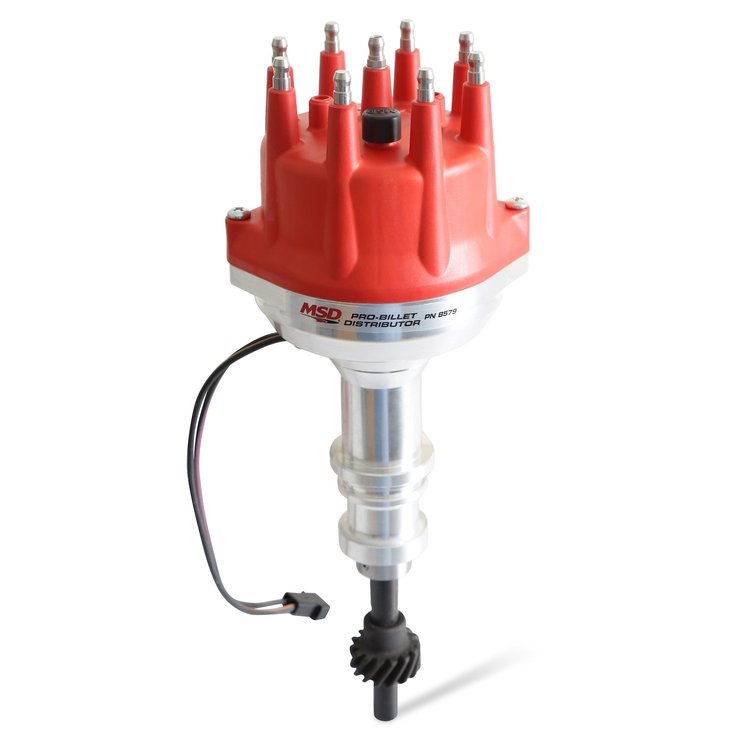 8579 Pro-Billet Small Cap Distributor Small Block Ford 302 Red
