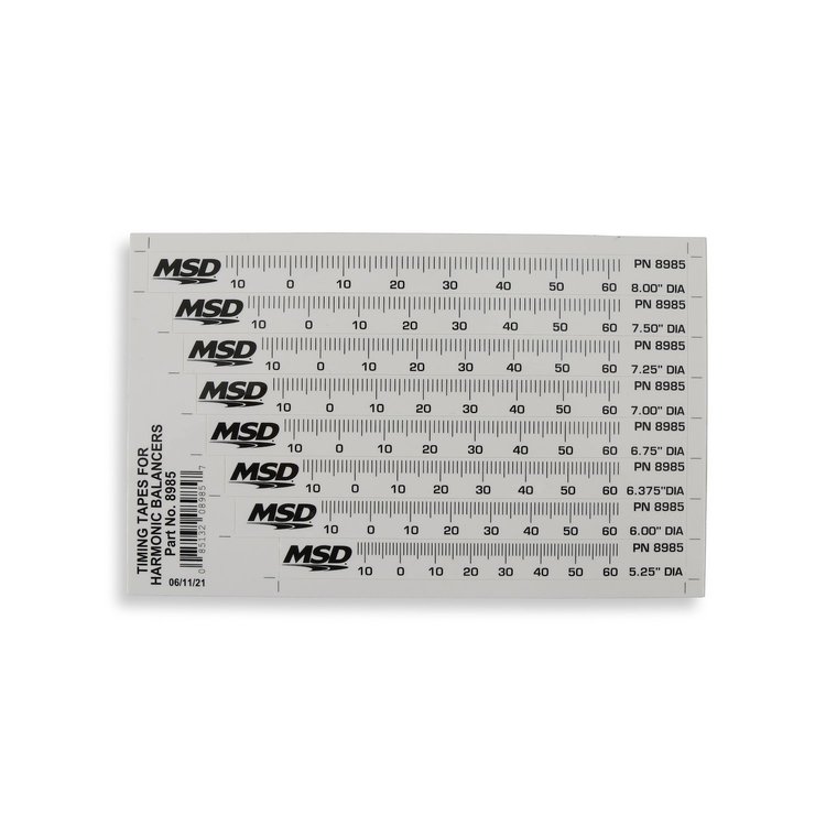 Timing Tape Sheet Includes (8) Different Tapes
