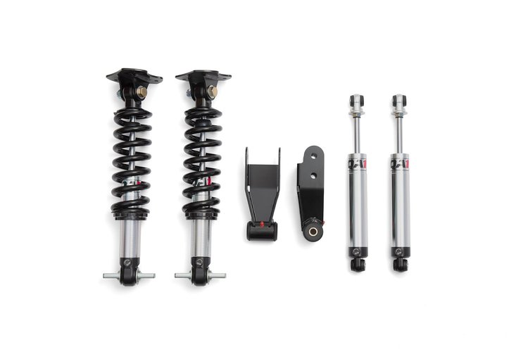 LK01-GMT01 Lowering Kit w/Single-Adjustable Shocks for 2007-2018 Chevy Silverado, GMC Sierra 2WD [800 lb. Springs]