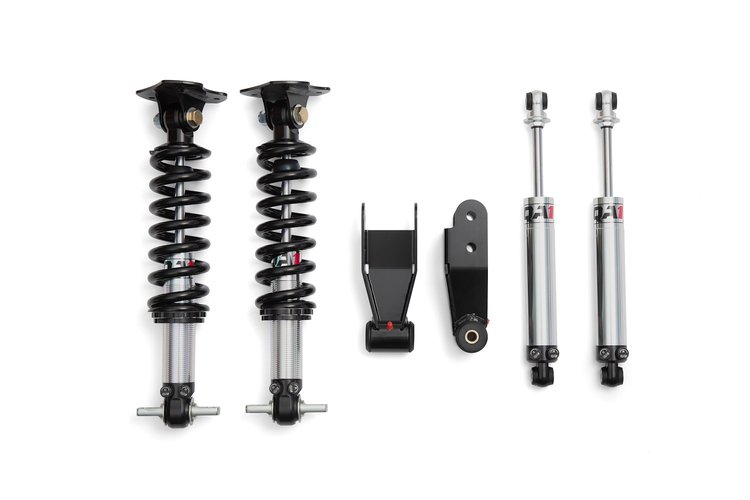 LK02-GMT02 Lowering Kit w/Double-Adjustable Shocks for 2007-2018 Chevy Silverado, GMC Sierra 4WD [950 lb. Springs]