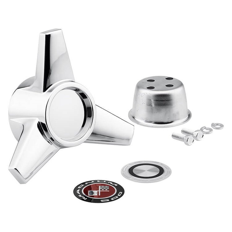LW-HC033 Alloy Rim Spinner w/Emblems, Compatible w/Legendary Magnum 500; Magstar II; Magnum 400; Styled Alloy Wheels, Press-Fit