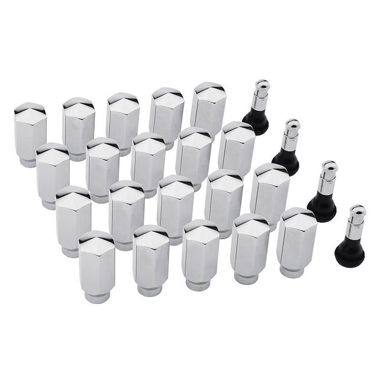 LW-LN001-20 Wheel Installation Kit For 1966-1967 Shelby, 1/2 in.-20 Lug Nuts, (4) Valve Stems