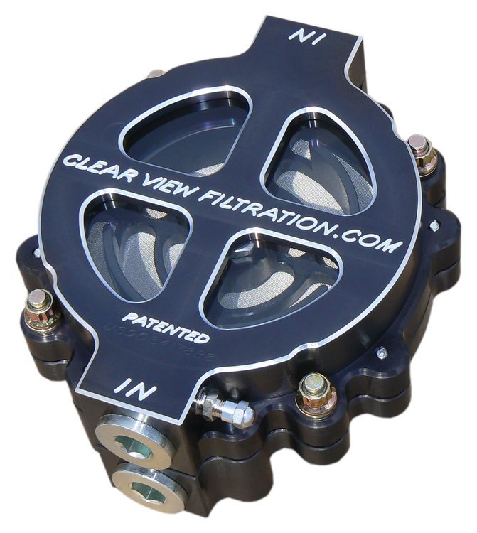 100-60-B 6 in. Hi-Flow Black-Out Filter, #12 Ports, 60 Micron Element, For Engines Running Up To 50 Weight Oil, Bracket Included