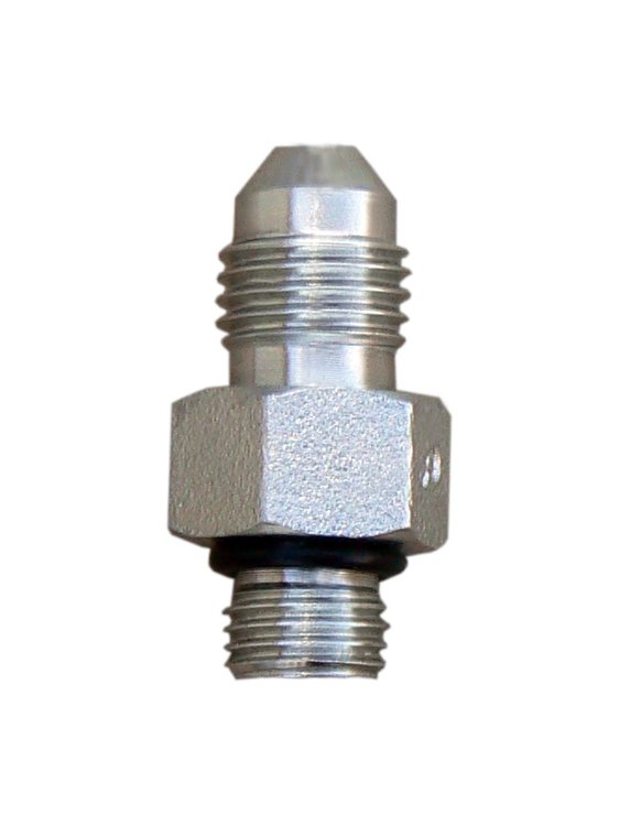 169 Oil Pressure Port Fitting, Steel #3 O-Ring Boss To #4 JIC, Fits All See-Through Filter Assemblies