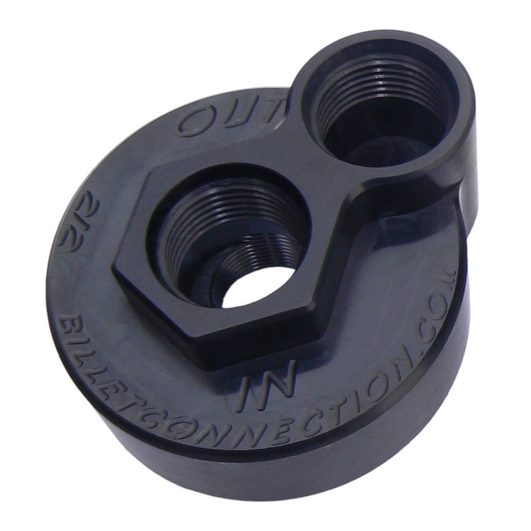 212-B Late Model Ford Black-Out Block Adapter Kit, #12 Threaded Ports, Replaces 22 mm-1.5 mm TPI Disposable Filter