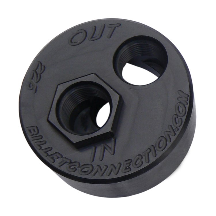 226-B Late GM LS Oil Filter Black-Out Block Adapter Kit, #10 Threaded Ports, Replaces 22 mm x 1.5 mm TPI Disposable Filter