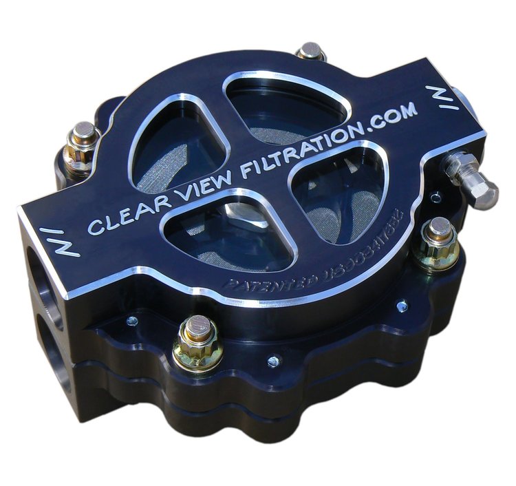 410-60-B 4 in. Hi-Flow Black-Out Filter, #12 Ports, 60 Micron Element, For Small/Big Block Engines Running Up To 50 Weight Oil